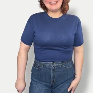 Vintage 80s Body Lites Bodysuit Navy blue Large